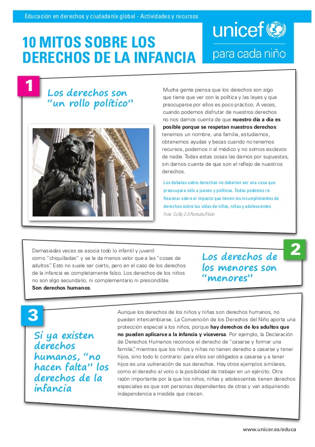 10 mitos sobre los derechos de la infancia