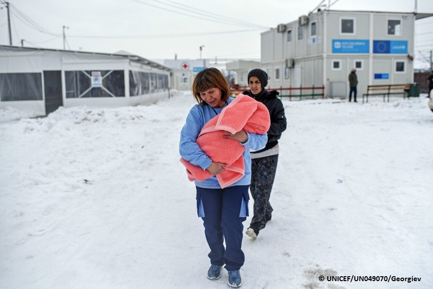 Los niños refugiados y migrantes, en riesgo debido a la ola de frío que azota Europa