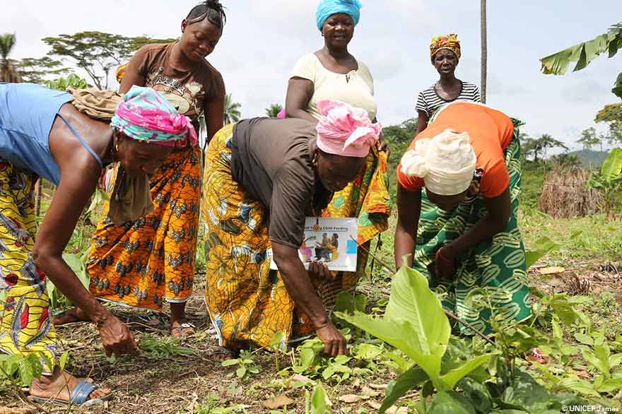 El grupo de apoyo de las madres en la comunidad de Bendu Sandor, distrito de Kono, se estableció hace dos años para, en parte, ayudar a mejorar el suministro de alimentos de la comunidad.
