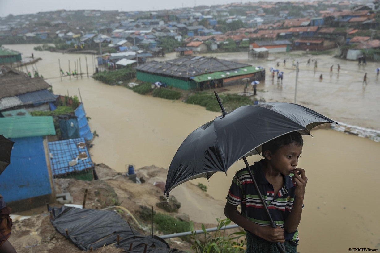 Monzón Bangladesh amenaza niños rohingya