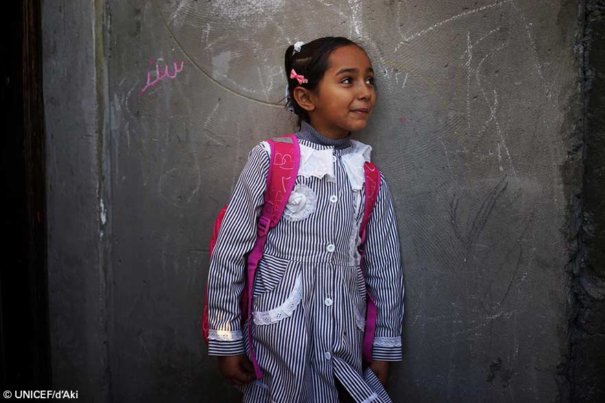 Una niña de Gaza a la vuelta de la escuela