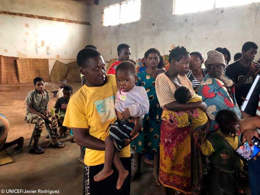 Alrededor de 150 familias están recibiendo atención primaria de salud y nutrición en el refugio Camp en el distrito de Gondola en Mozambique.