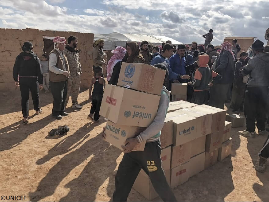 Convoy humanitario de Naciones Unidas a Rukban: UNICEF distribuye vacunas, medicamentos y suministros nutricionales para 50.000 personas