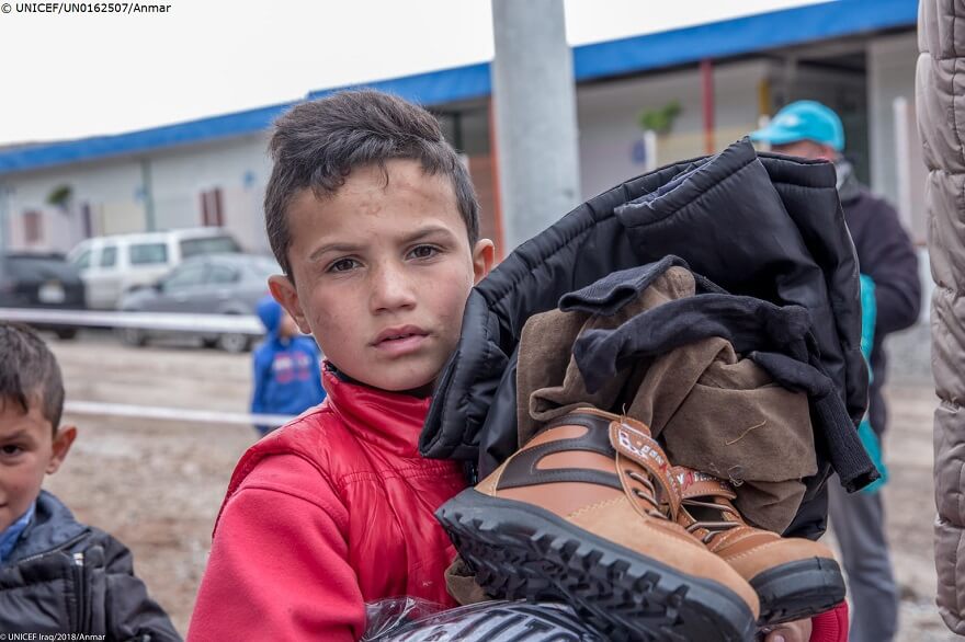 Más de 160.000 niños desplazados protegidos del duro invierno en Irak