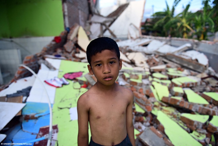 Indonesia: 475.000 niños necesitan ayuda vital para recuperarse de los dos graves desastres naturales que han sufrido en los últimos seis meses