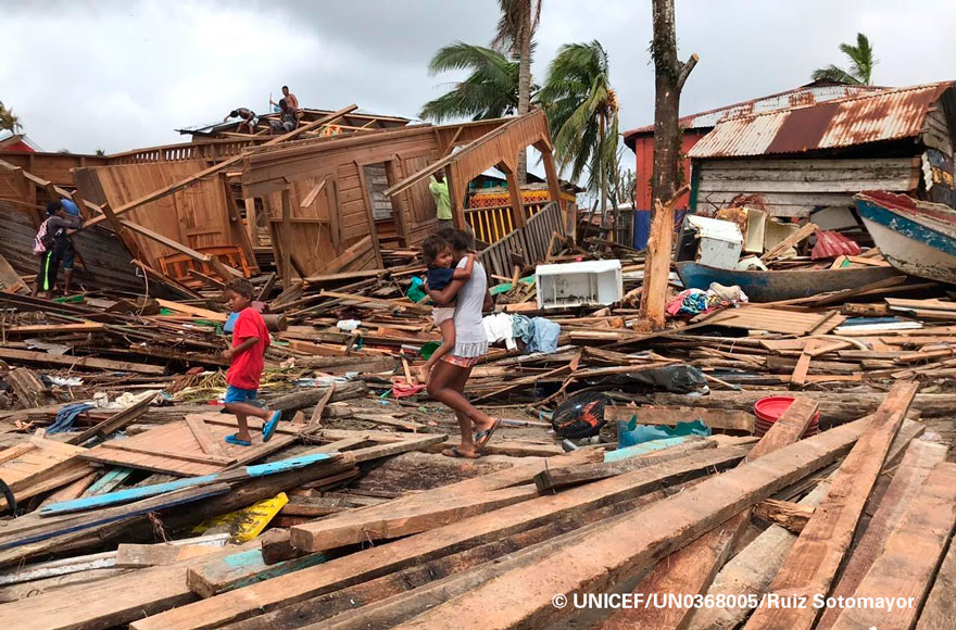 Huracanes en Centroamérica: UNICEF hace un llamamiento por valor de 36 millones de euros para proporcionar ayuda humanitaria a los afectados