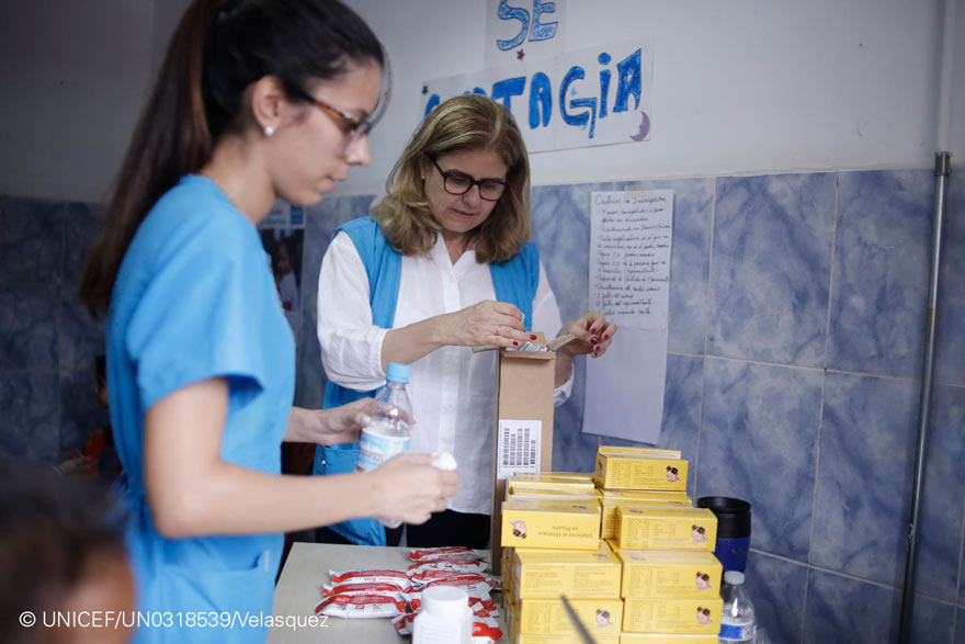  UNICEF aumenta su ayuda humanitaria a la infancia en Venezuela y ha entregado 55 toneladas de suministros de salud desde enero