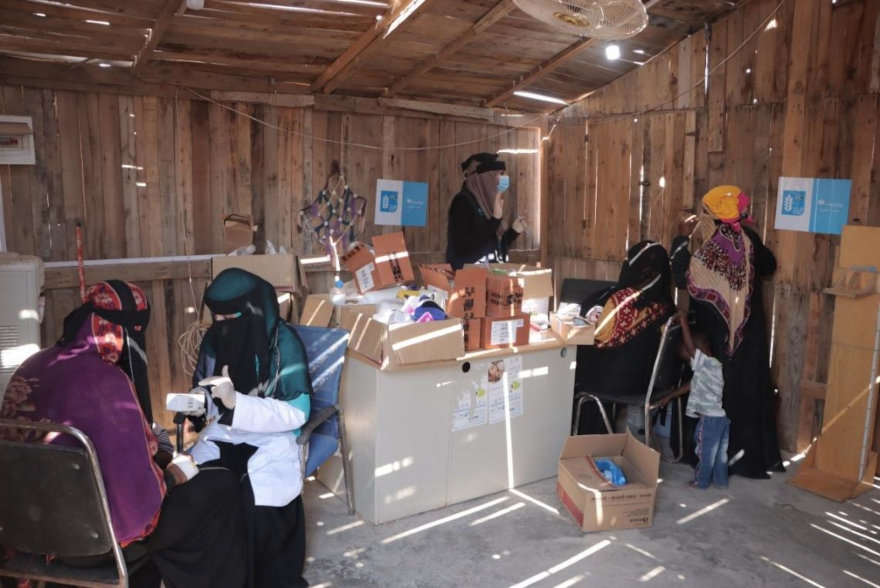 Clínicas móviles para atención de la salud y nutrición en Yemen.