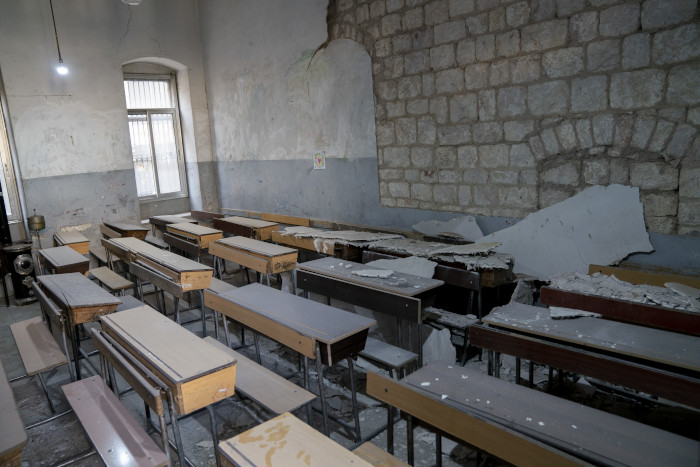 Escuelas destruidas por los terremotos en Siria.