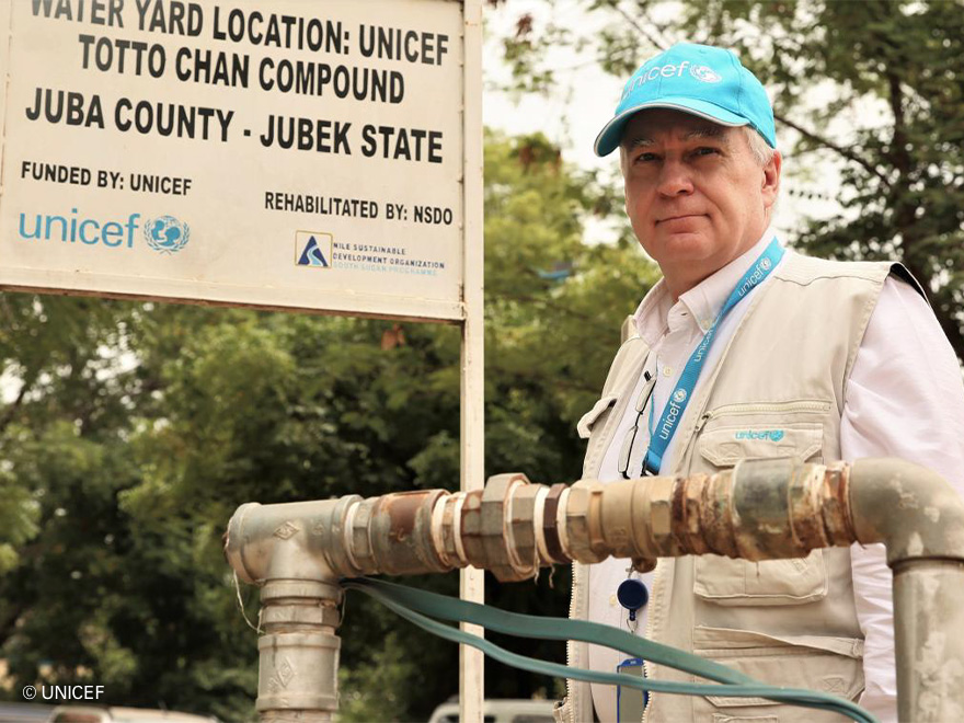 Dara Johnston, responsable de WASH (Agua, Saneamiento e Higiene) de UNICEF en Sudán del Sur