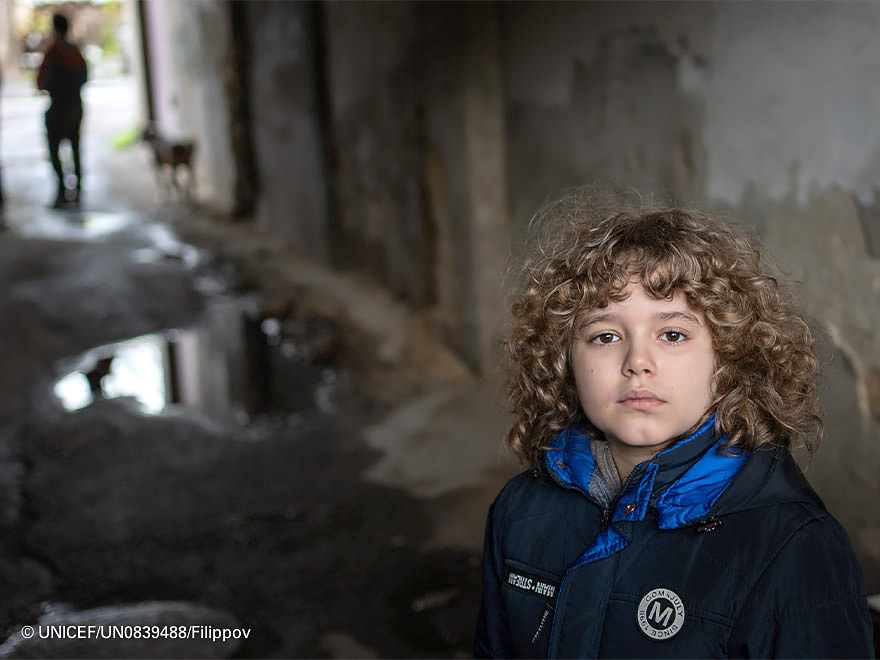 Imagen de un niño en Ucrania