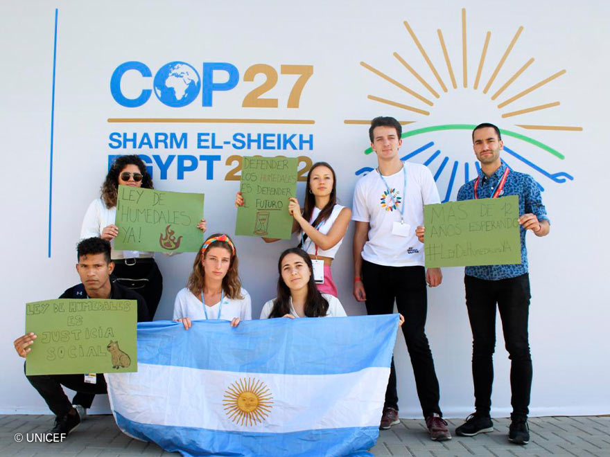 Imagen de la delegación argentina expuso sus reivindicaciones en la COP27.