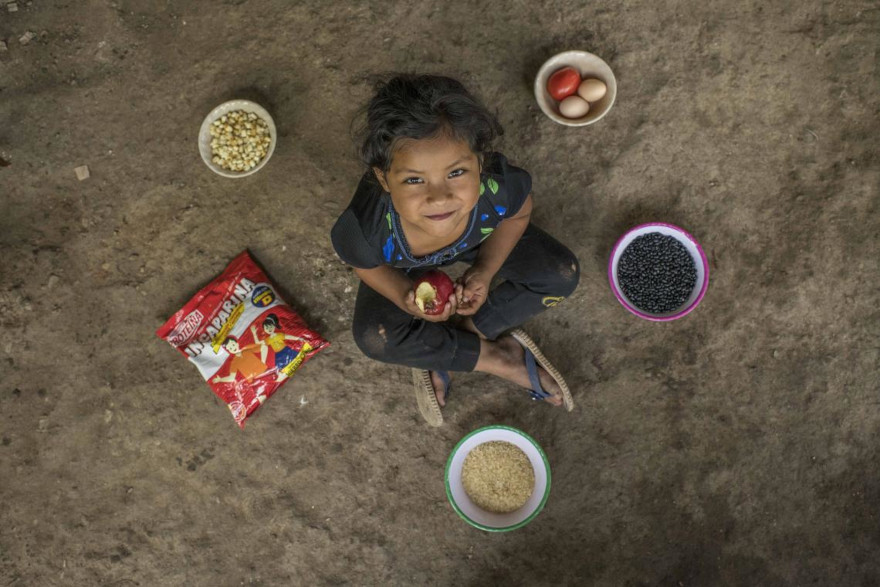 La alimentación nutritiva de Jessica en Guatemala.