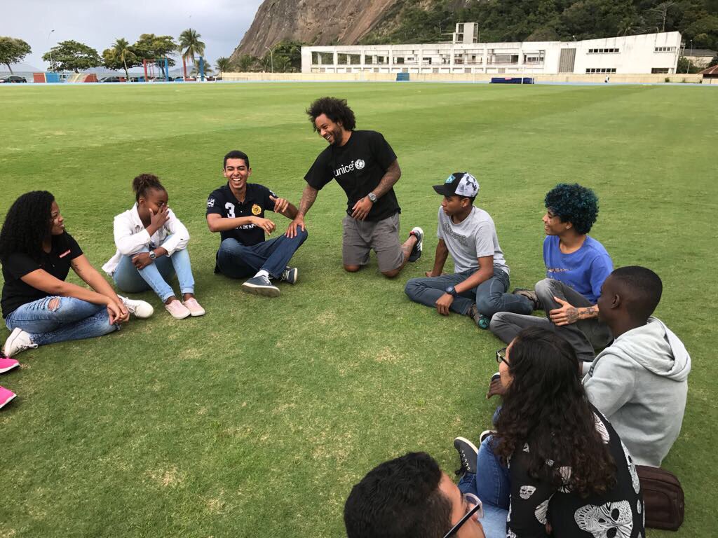 Marcelo Vieira visita un proyecto de UNICEF en Brasil
