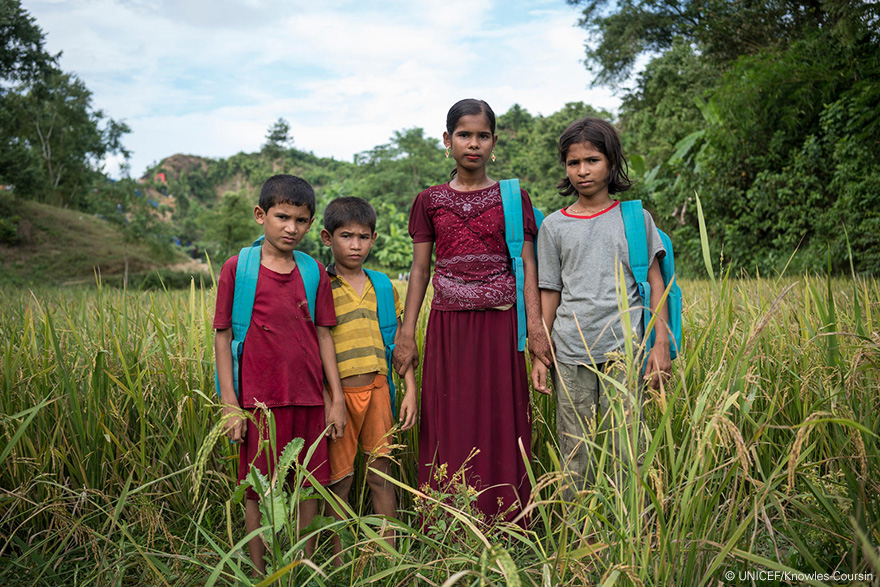 Educación niños rohingya en Bangladesh