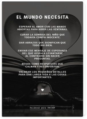 Palabras para UNICEF - Lae Sánchez