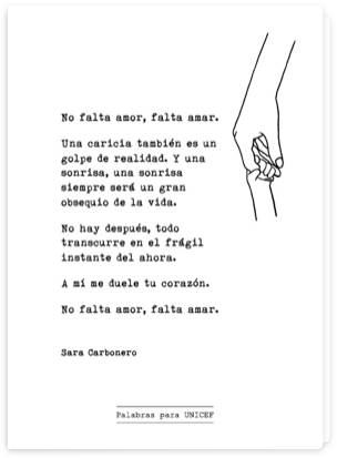 Palabras para UNICEF - Portada Sara Carbonero