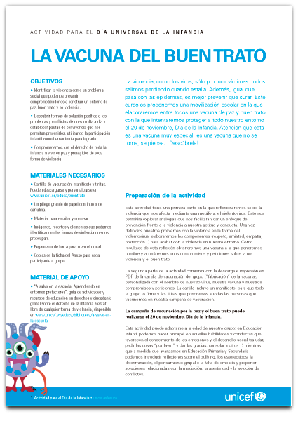 Vacuna del buen trato: Guía de actividad