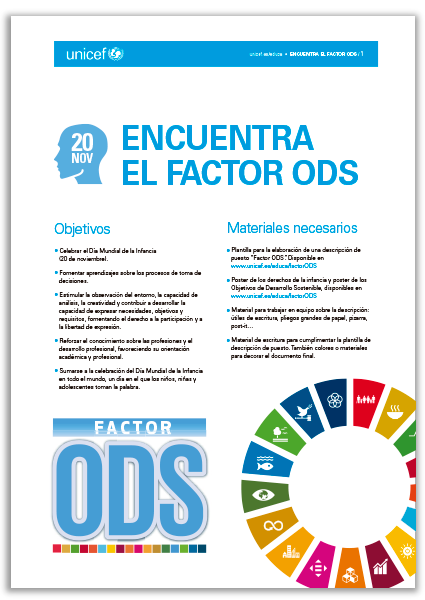 Portada la guía de la actividad "Factor ODS"