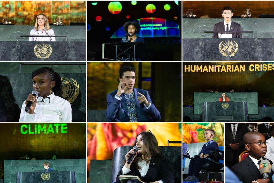 Intervenciones de varios niños, niñas y adolescentes en la Asamblea General de la ONU durante el Día de la Infancia, 20 de noviembre de 2019 -- © UNICEF