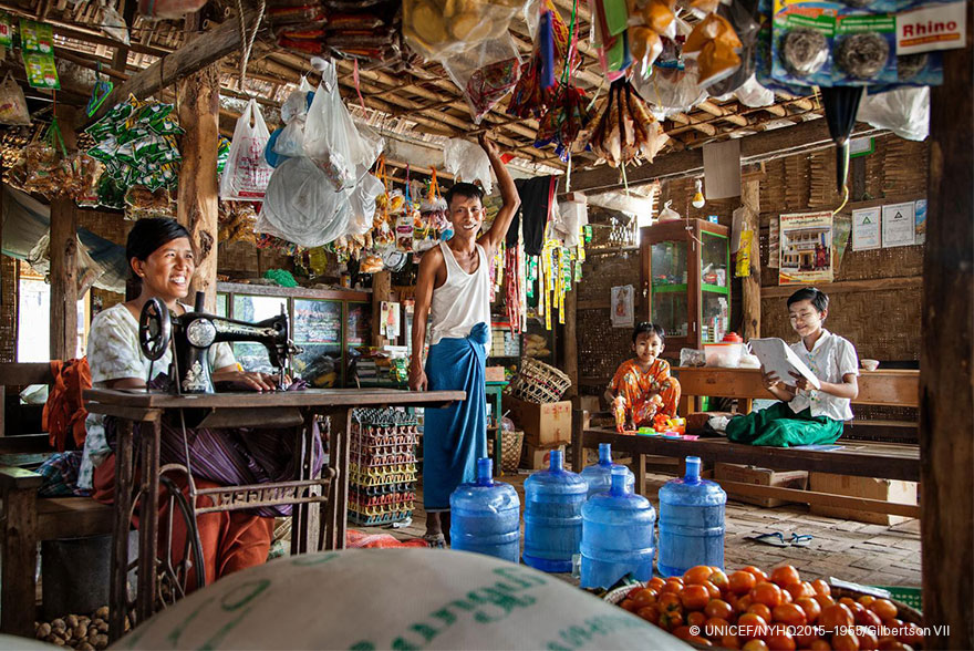 Agua y familias: Myanmar