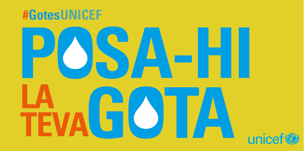 Cartell amb el text: "Posa-hi la teva gota"