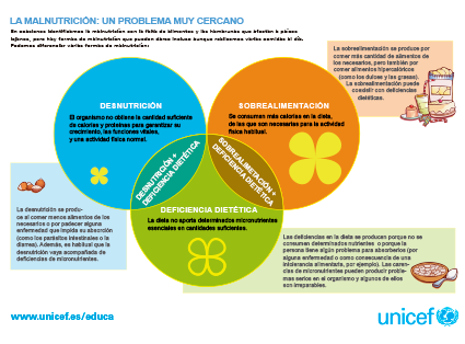 Gráfico sobre las formas de malnutrición