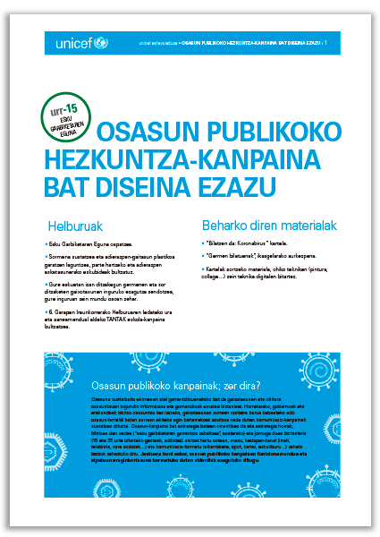 OSASUN PUBLIKOKO HEZKUNTZA-KANPAINA BAT DISEINA EZAZU