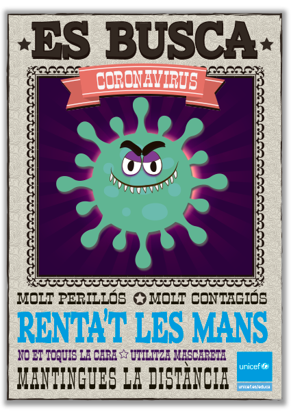 Es busca: Coronavirus - Cartell per a l'aula