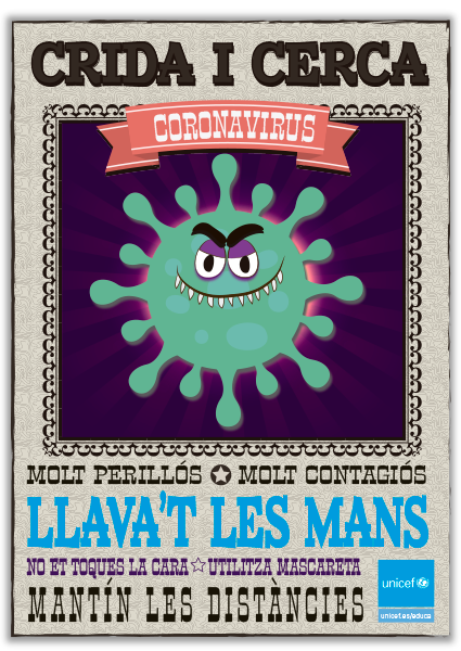 Crida i cerca: Coronavirus - Cartell per a l'aula