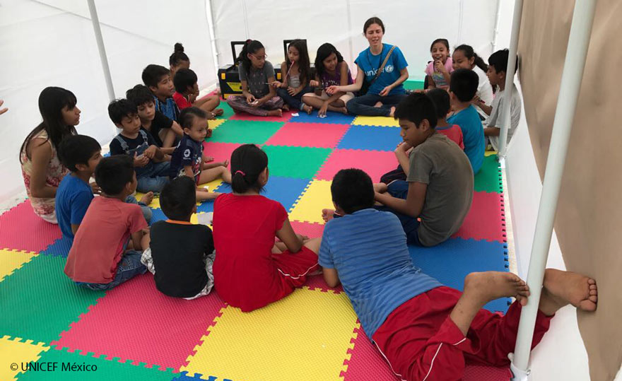 UNICEF apoyará a 60.000 niños en 24 municipios afectados por los terremotos en México