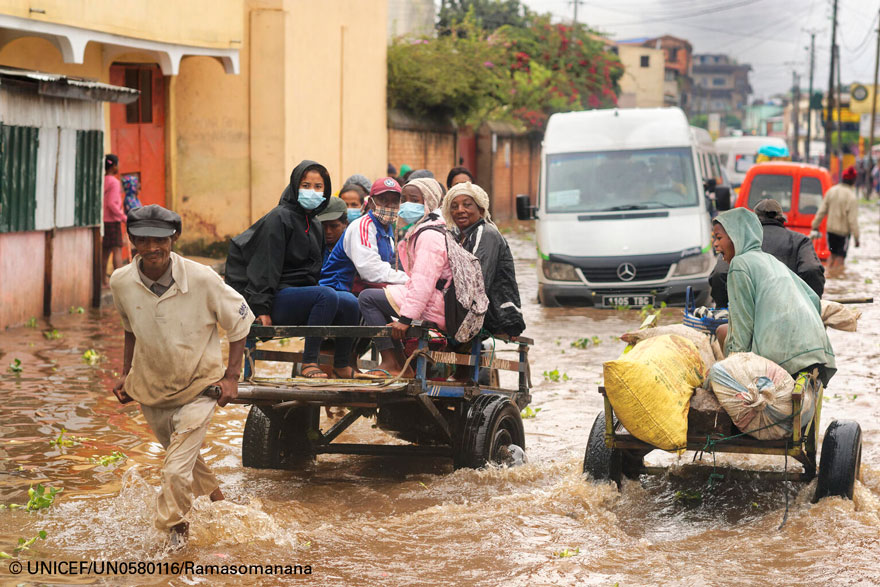 La tormenta a su paso por Antananarivo, Madagascar