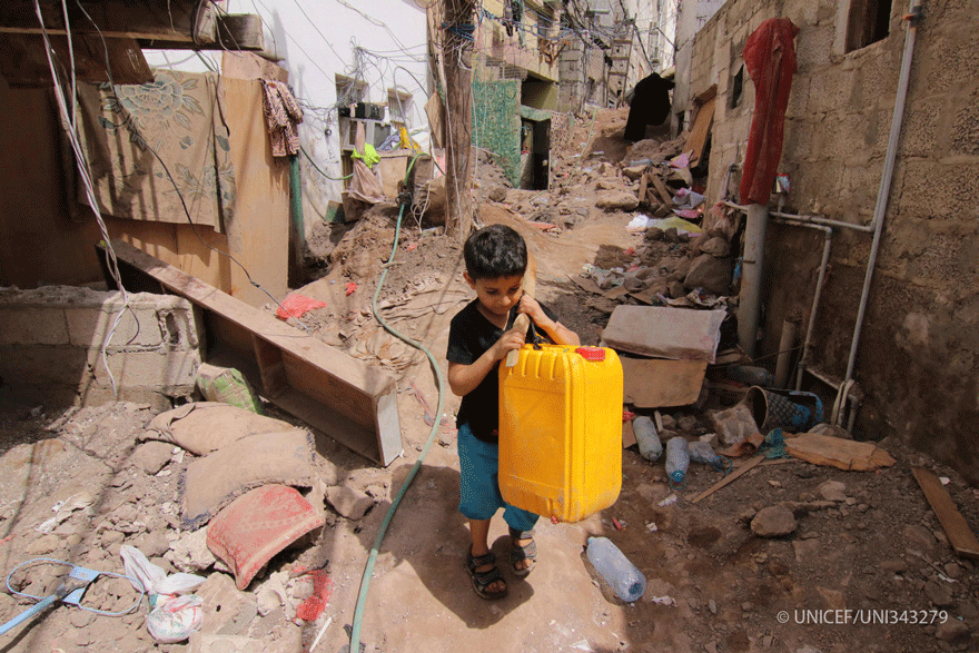 48 millones de niños y sus familias en los países más afectados por conflictos, en riesgo por ataques contra las instalaciones de agua y saneamiento
