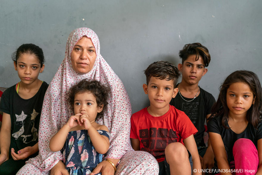 Una familia en su casa de Beirut, Líbano