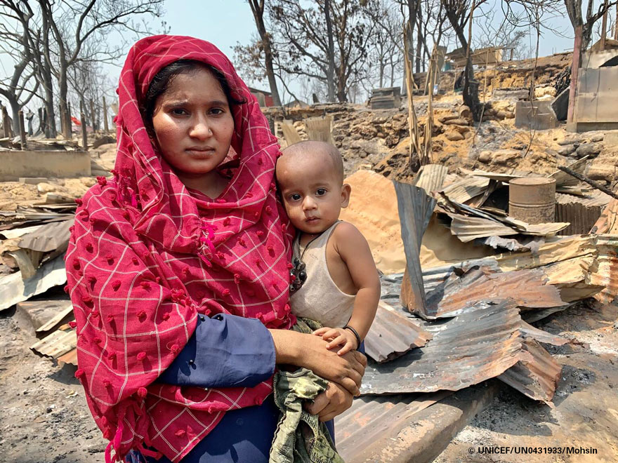 Declaración de la directora ejecutiva de UNICEF, Henrietta Fore, sobre el incendio en los campamentos de refugiados rohingya en Cox's Bazar, Bangladesh