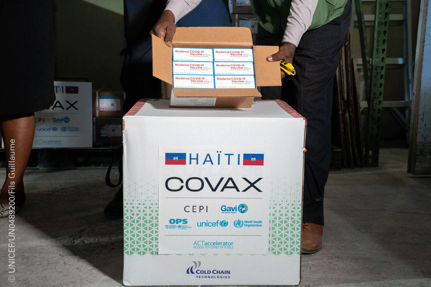 UNICEF: Haití deja de ser el único país de las Américas sin vacunas contra la COVID-19 y recibe 500.000 dosis a través del Mecanismo COVAX