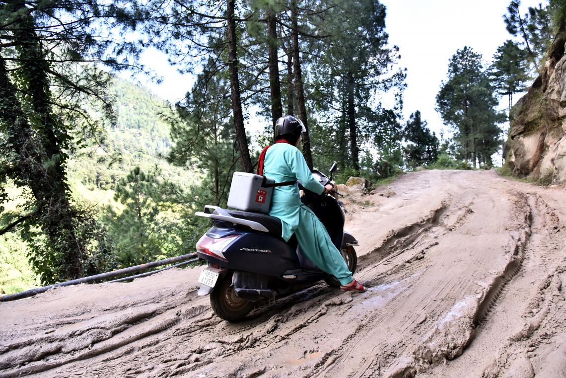 vacunas en motocicleta