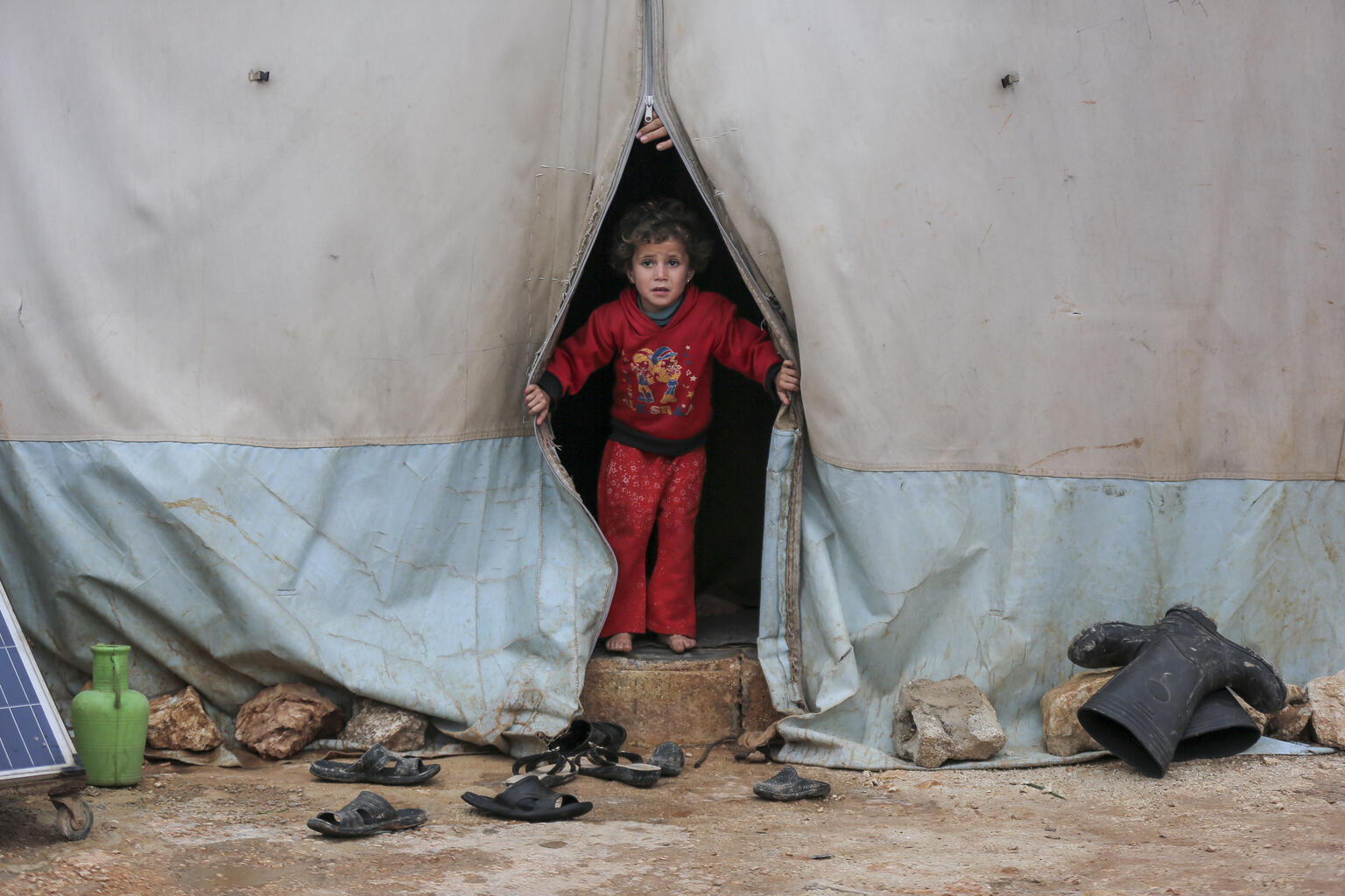 Una niña siria en un campamento de refugiados