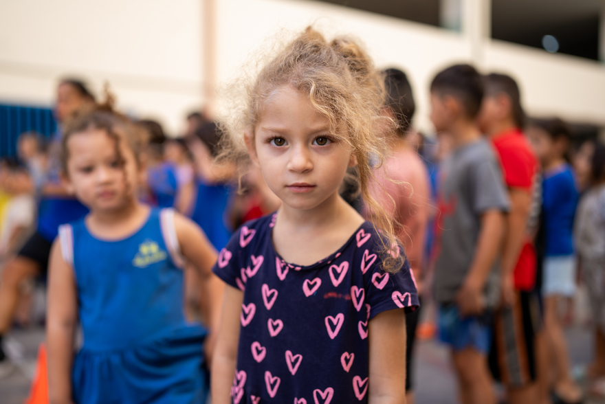Mariam, de 3 años, estaba en casa de su abuelo cuando empezó el bombardeo.