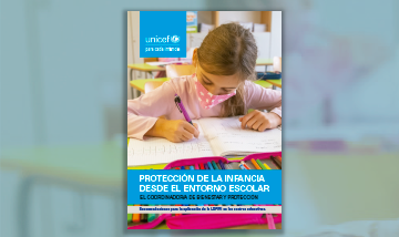 Portada del documento "Protección de la infancia desde el entorno escolar"