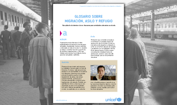 Portada del documento "Glosario para el aula sobre migración, asilo y refugio"