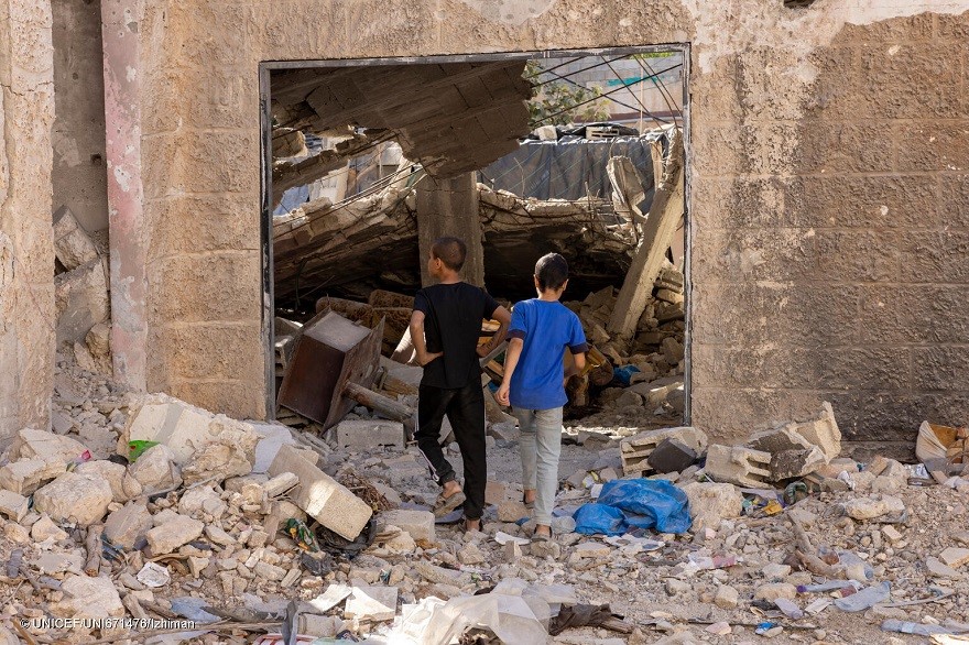 Niños en la Franja de Gaza