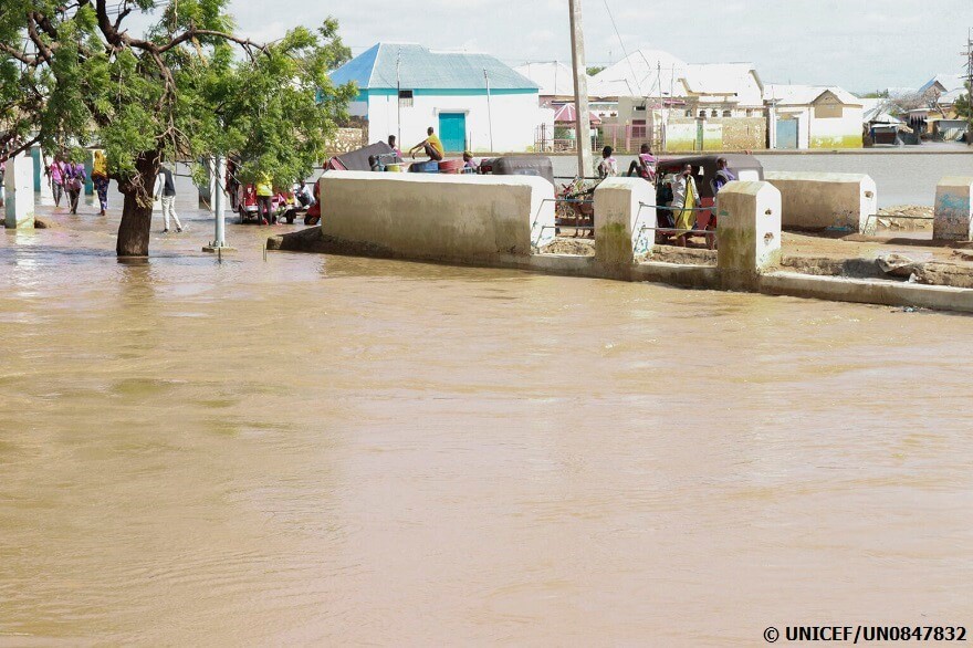 Calles inundadas en Somalia