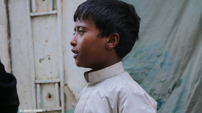 Para este niño la educación es la solución al conflicto en Yemen