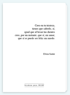 Palabras para UNICEF - Elvira Sastre