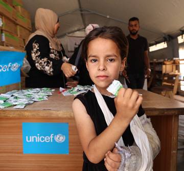 Una niña en el sur de la Franja de Gaza