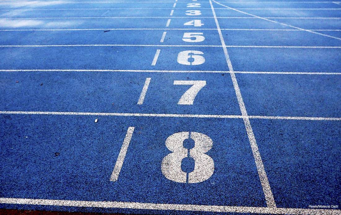 Calles en una pista de atletismo
